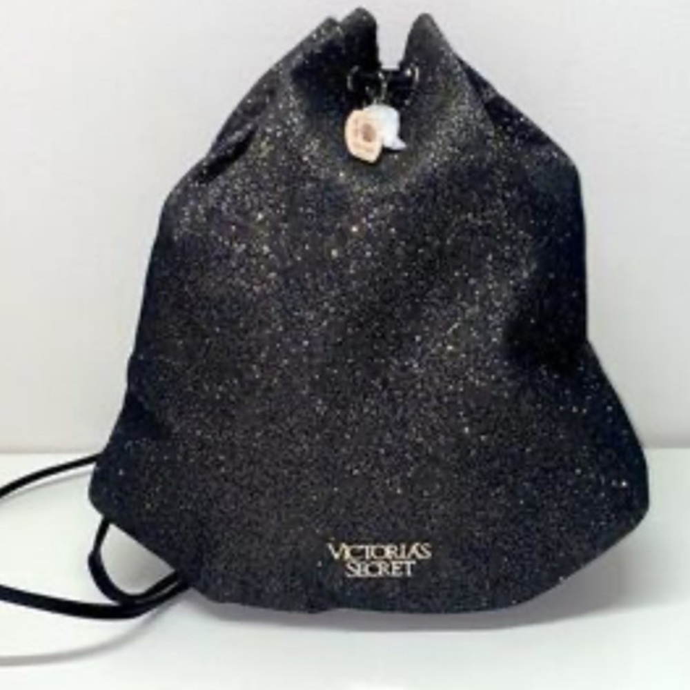Victoria's Secret Glittering Black Backpack NWT